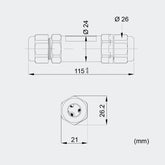 Conector manșon manșon 230V 0,5-4mm2 M2O * 1,5 Conector, conexiune 10-14 mm